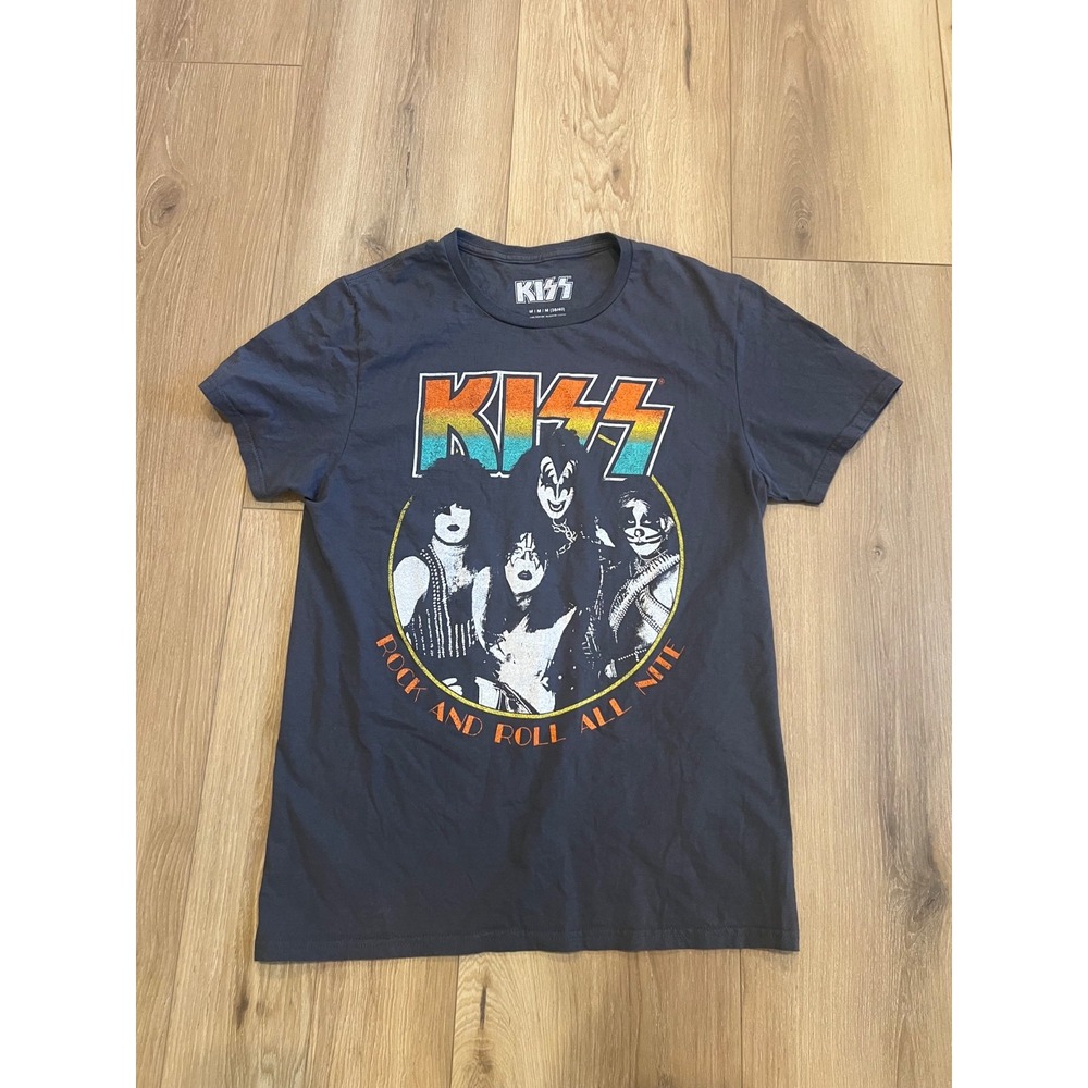 KISS Rock And Roll All Nite Graphic T-Shirt Men's Medium Black Band Tee